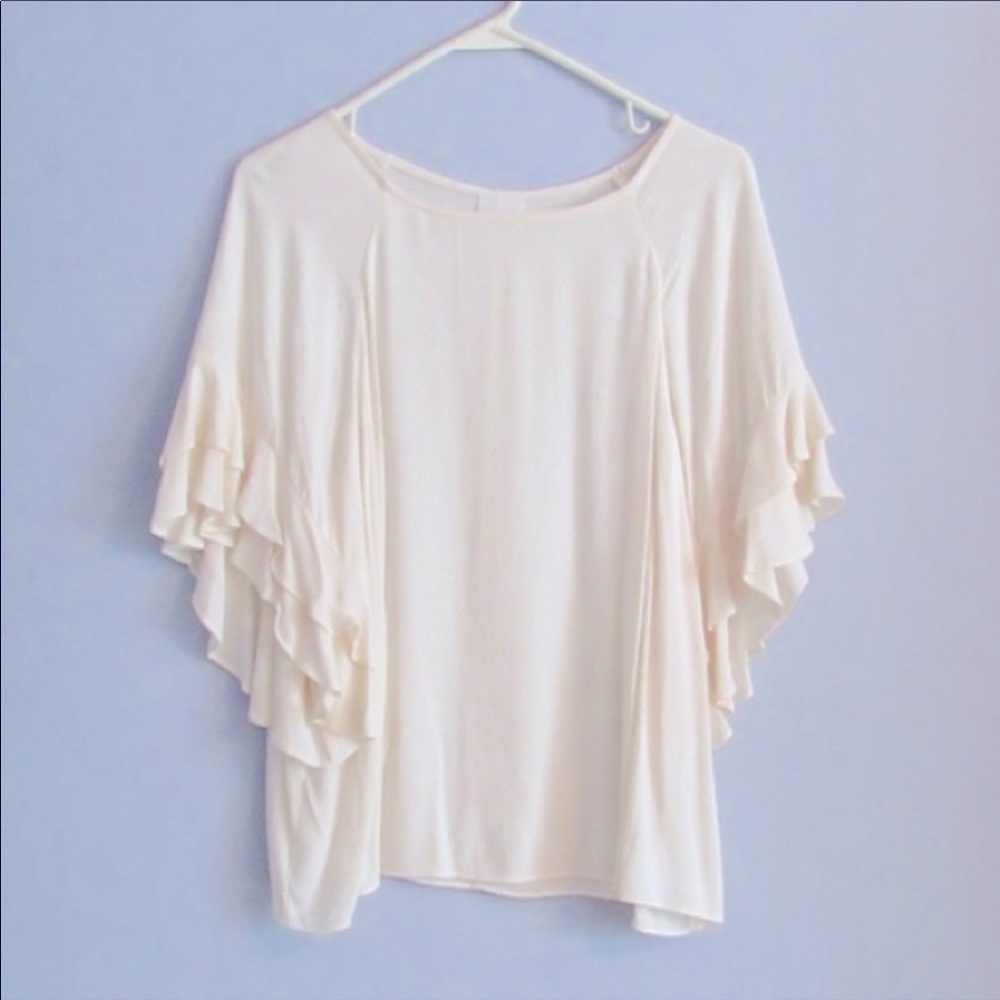 Stylus Tiered Ruffle Sleeve Blouse sz XL
